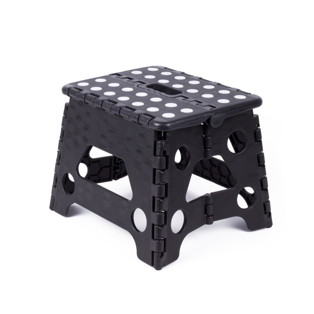 Folding stool black white small 80 kg