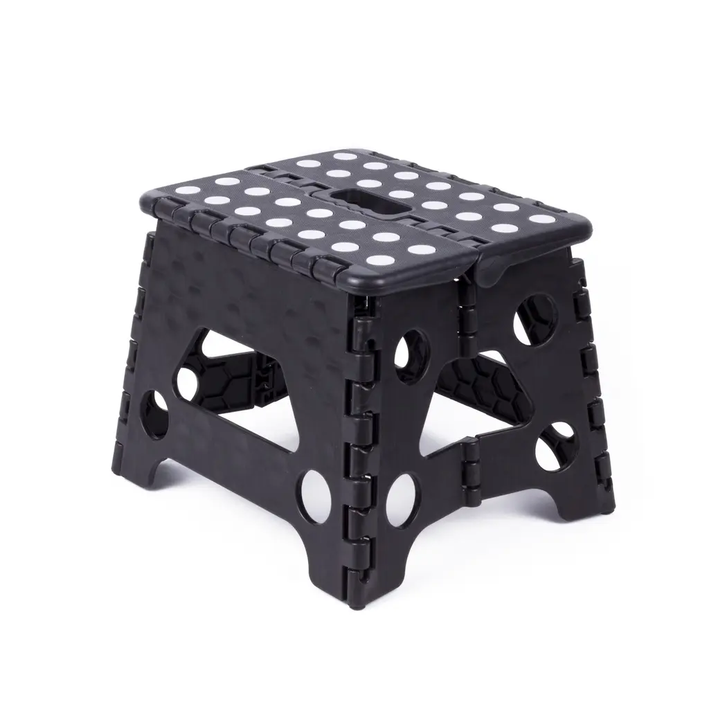 [011507 ZEN12] Folding stool black white small 80 kg
