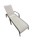 [TRANS-GRIS] Reclining Grey Sun Lounger with 5-Position Backrest 194x98 cm