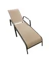 [TRANS-MARRON] Reclining brown sun lounger with 5-position backrest