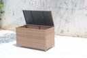 Black woven resin garden chest