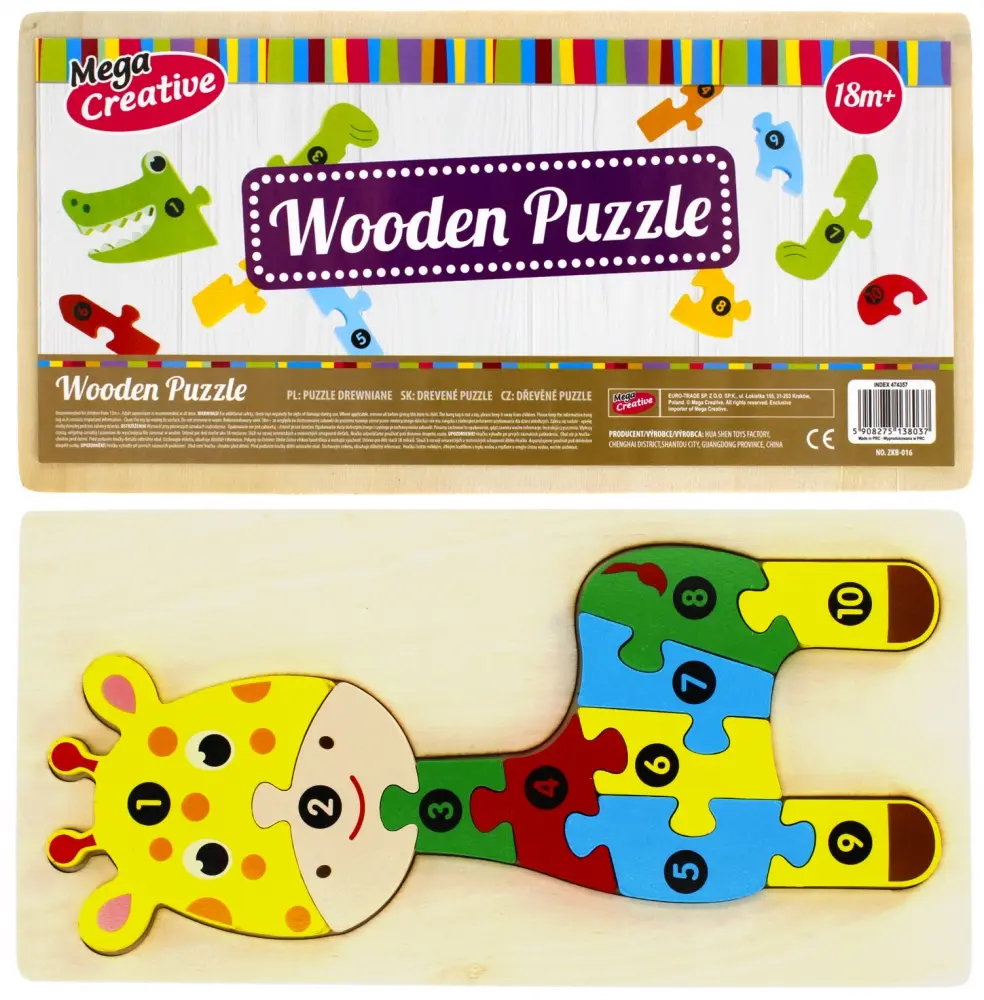 Giraffe Wooden Puzzle 10 14x30