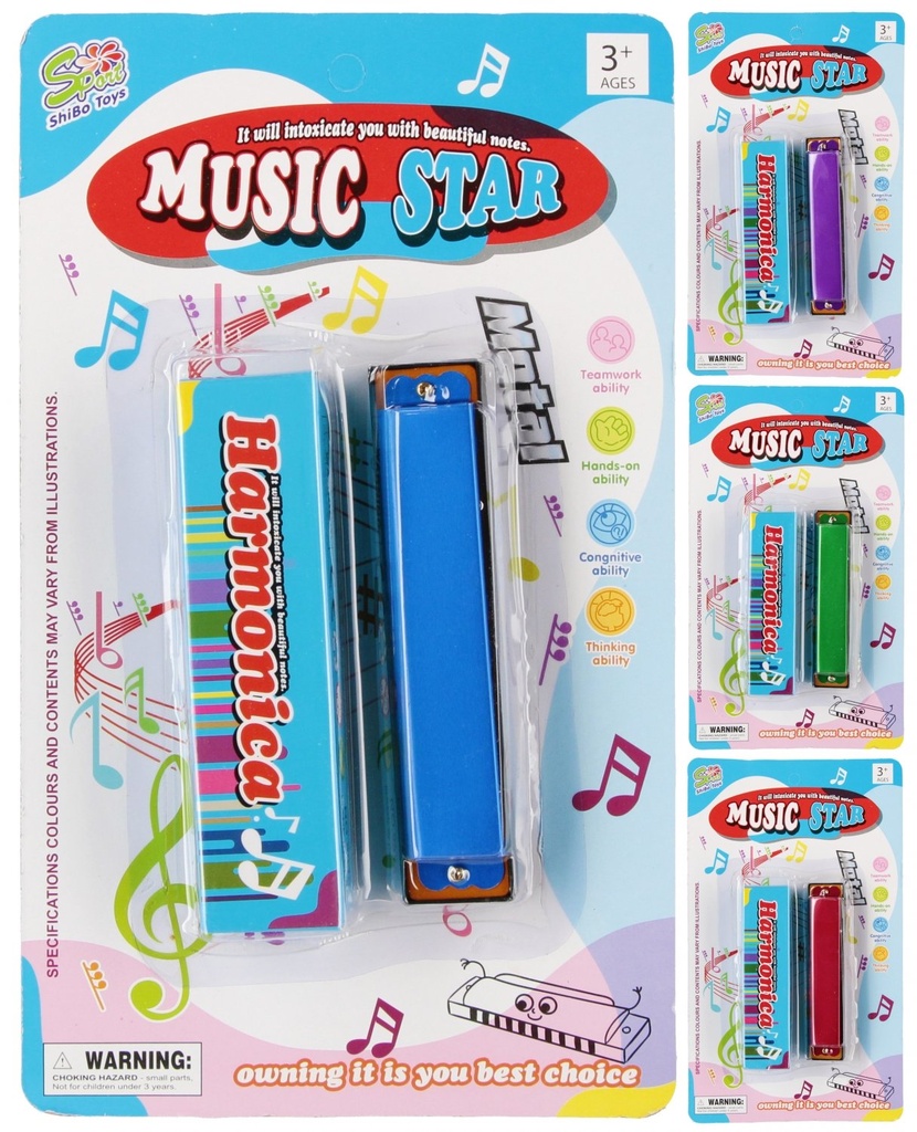 Metal/plastic harmonica 16x27x3