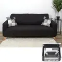 [TX8153 ZEN12] Housse extensible canape trois places noir