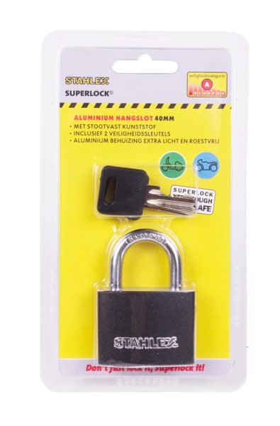 Aluminum mix padlock height 40 mm