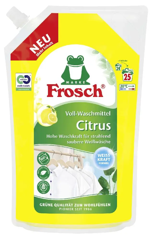 Lessive Frosch Citrus Full-Wash 25 charges, 1500 m