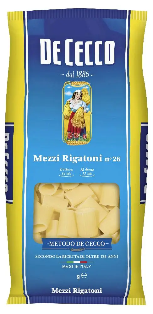 [0724883 ZEN12] De Cecco half rigatoni, 500g
