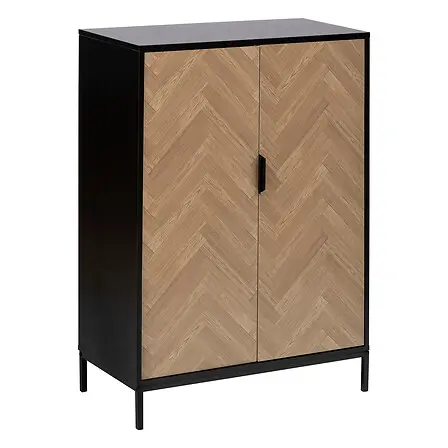 [193628 ZEN12] Black herringbone cabinet