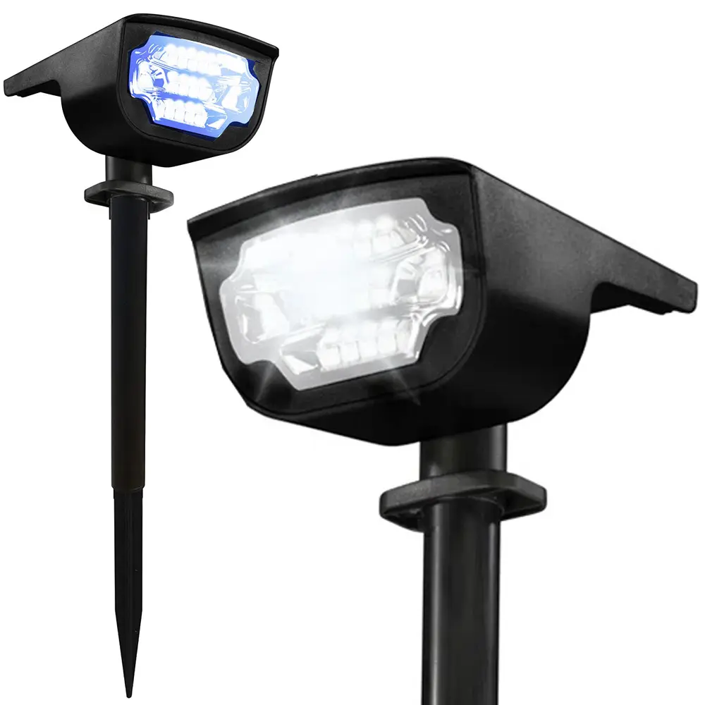 Lampe de jardin projectaire solaire martelée led couleurs