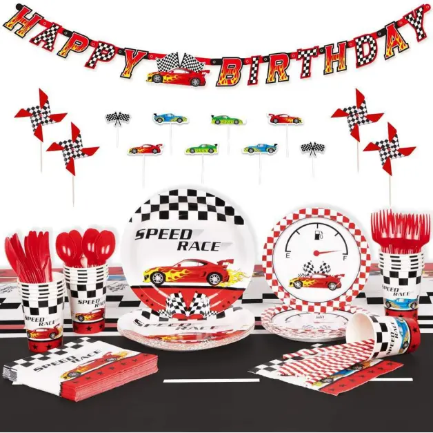 Racing Car Birthday Party Kit for 16 Guests