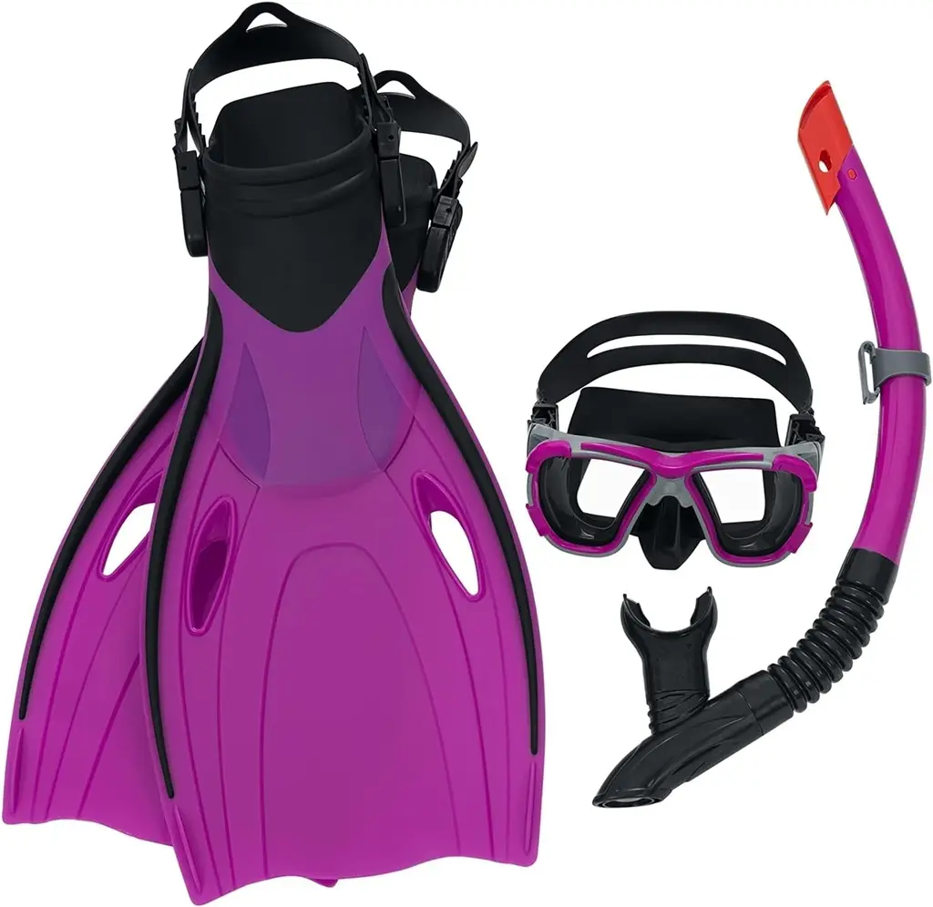 (25045) Hydro-Pro™ BlackSea Fins, Mask & Snorkel Swim Set L/XL