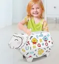 Kit crétif mouton 3D en carton à assembler et colorier. Vendu avec 3 feutres.