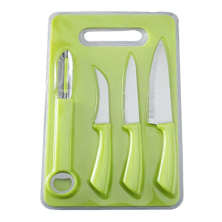 [5 K 07] Set of 3 peeler and zester knives and cutting board