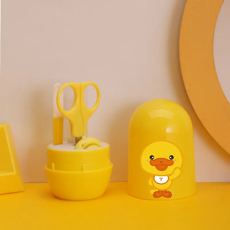 Yellow duck manicure kit for kids, travel box