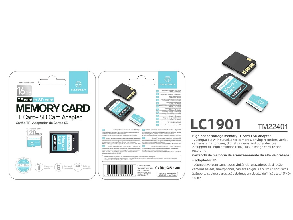 16 GB Micro SD memory card with adapter