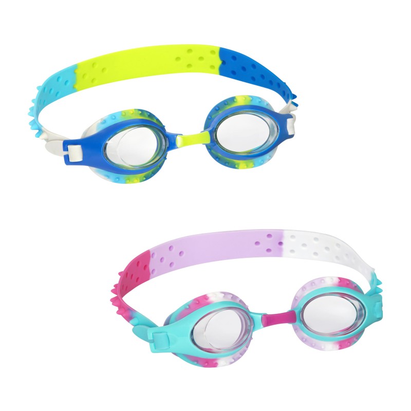 (21099) ASSORTED SUMMER SWIRL SWIMMING GOGGLES AGE 3+