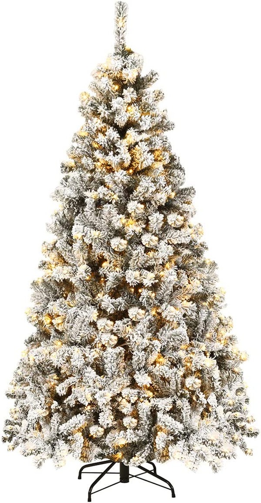 FROSTED CHRISTMAS  TREE WITH LIGHTS 150CM