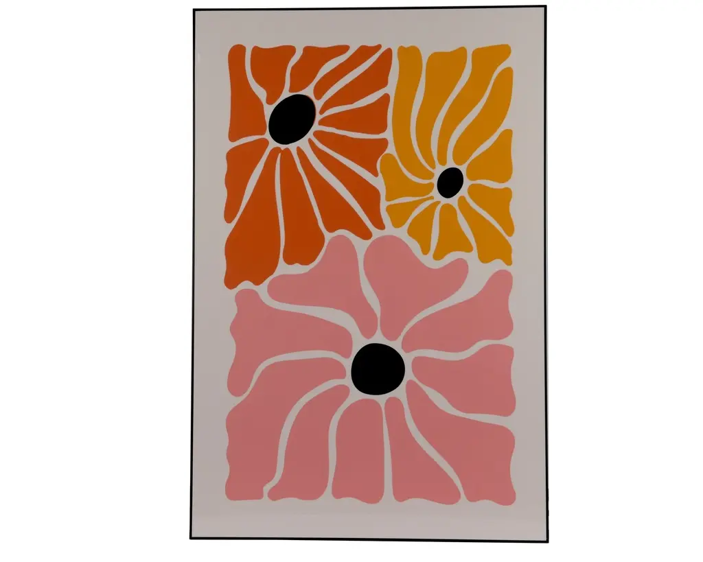 Tableau sur toile 60x90cm fleurs pin/ore/ge