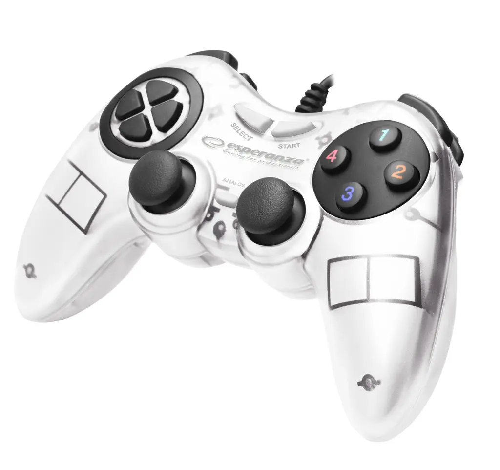 Manette de jeu pc usb fighter blanche