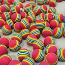 [UJA4092 ZEN20] Balles en mousse à rayures arc-en-ciel pour chat