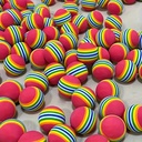 [UJA4092 ZEN20] Balles en mousse à rayures arc-en-ciel pour chat