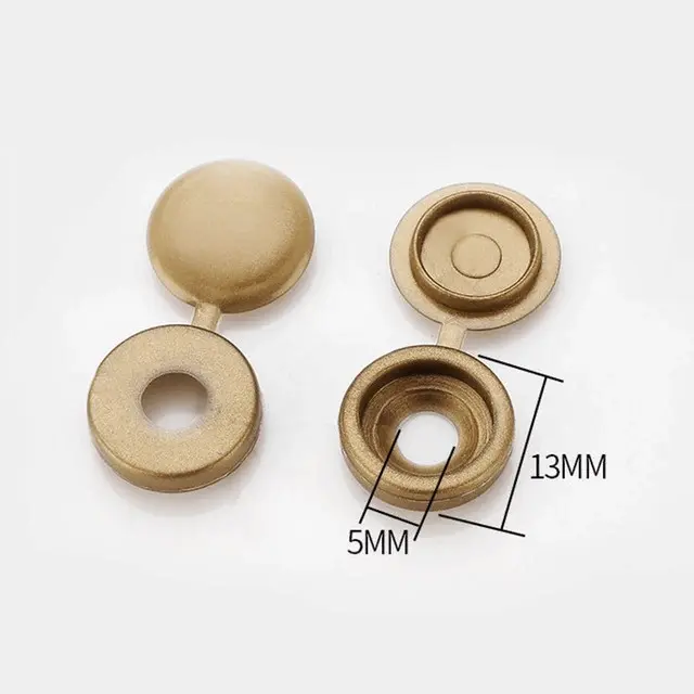 Gold Screw Cover Caps (100 pcs) 13 x 5 mm