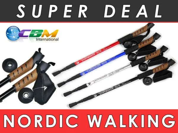 Nordic walking poles, adjustable up to 135 cm