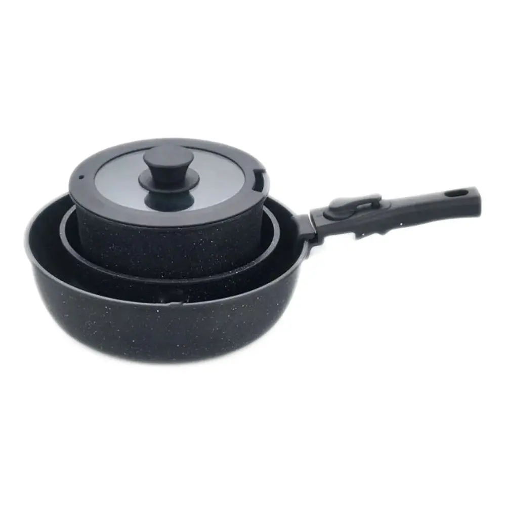 Batterie de cuisine 5 pièces avec poignées amovible