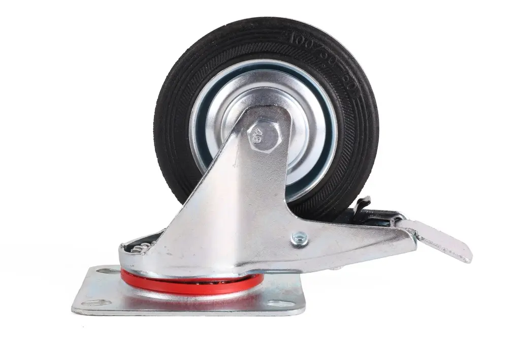 Swivel castor + brake 100 mm