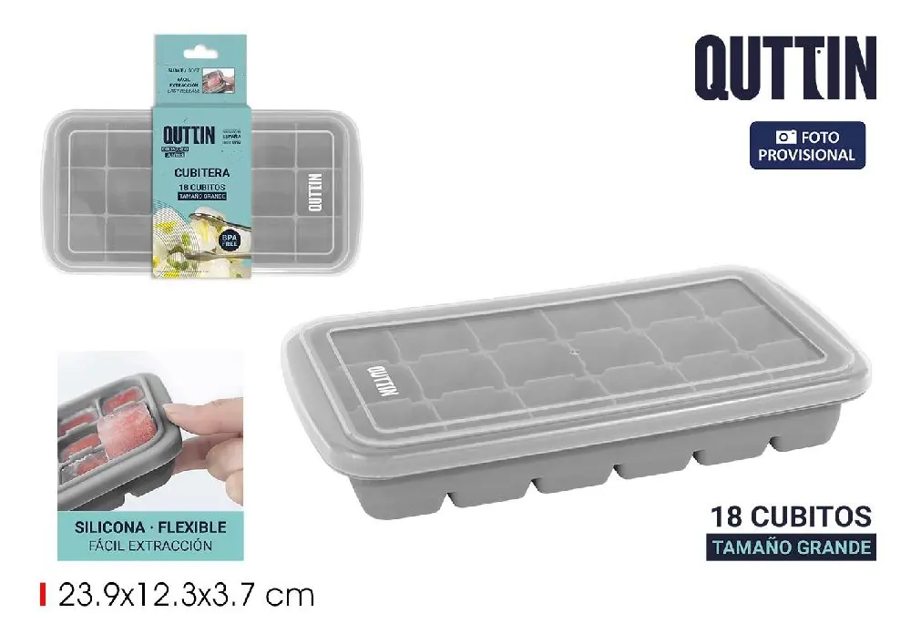 Seau a glace flexible 18 cubes XXL avec couvercle 