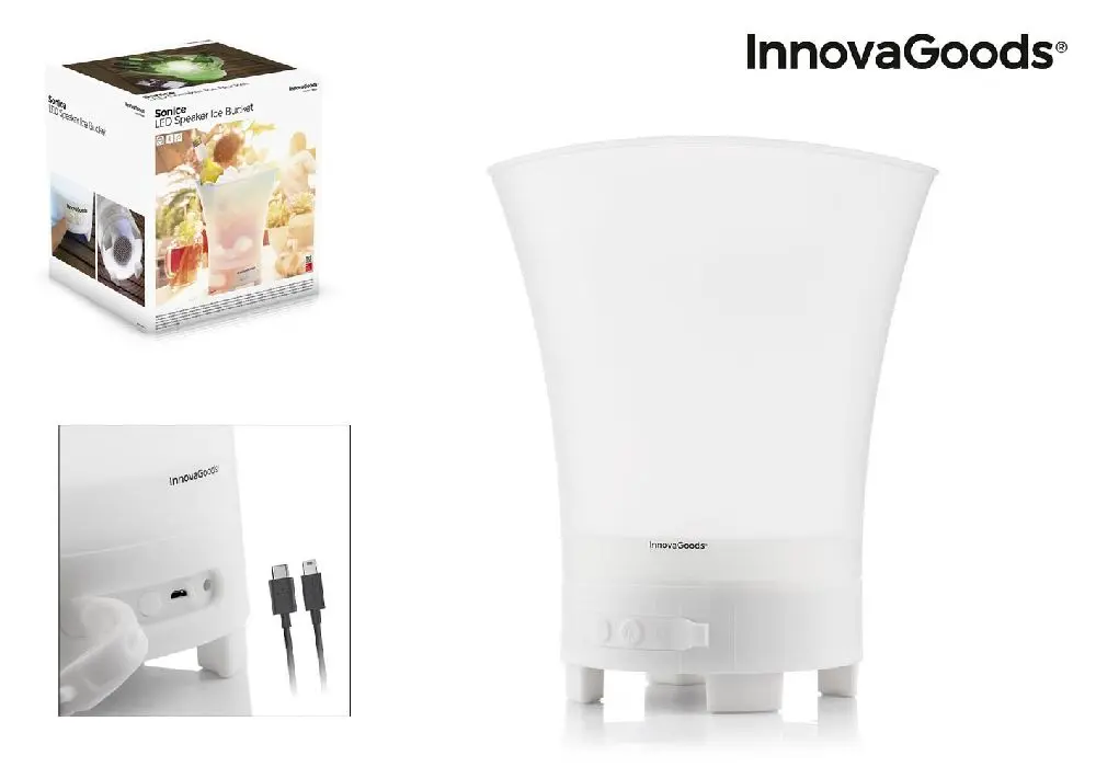 Seau a glace LED avec haut-parleur rechargeable