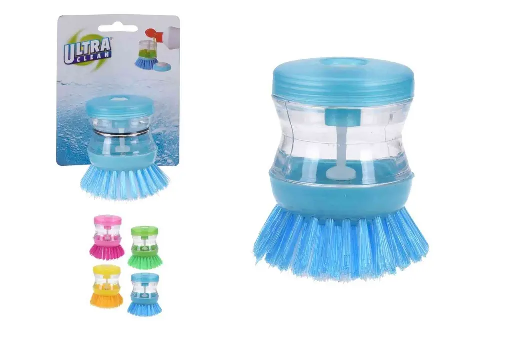 Brosse pour lave-vaisselle avec distributeur savon