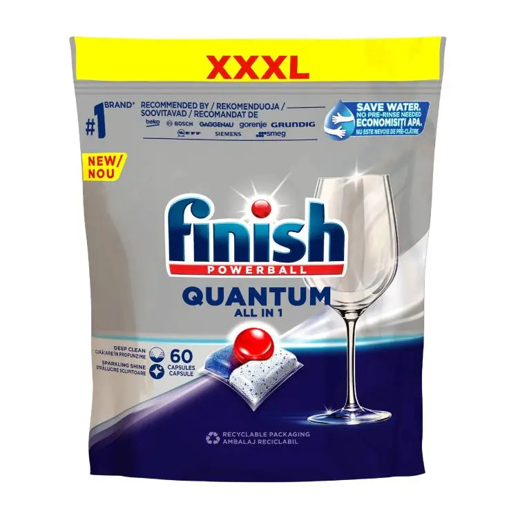Capsules lave-vaisselle Finish Quantum Regular - 60 pièces
