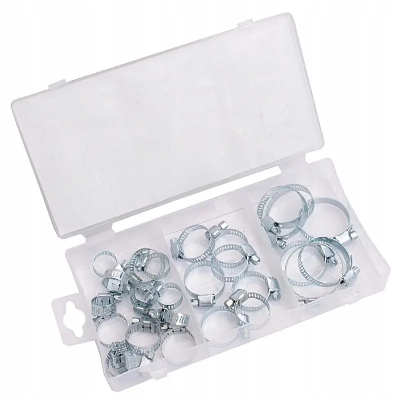 A set of screw clamps for pipes