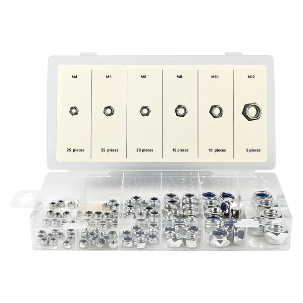 Jeu d'ecrous autobloquants 100 pc