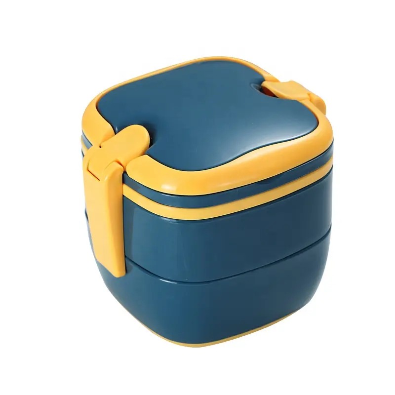 Airtight lunchbox with 3 containers and cutlery.