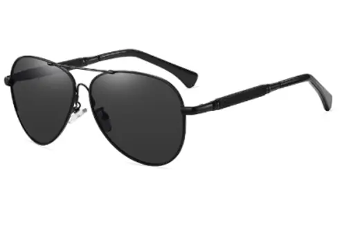 (10 - A666) Lunettes aviateur métal noir. Cat.3. Forte luminosité. CE