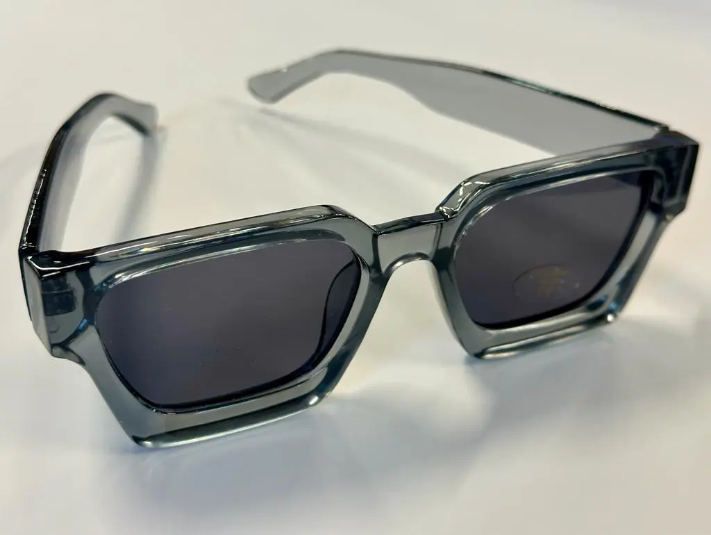 (23) Transparent gray rectangular sunglasses. Cat.3 glasses.  THIS