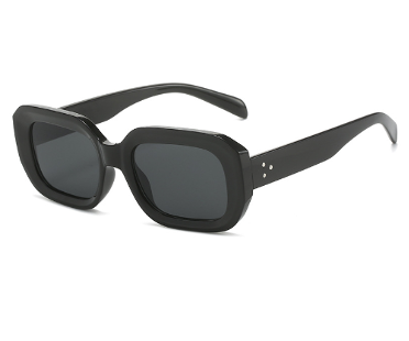 (6 - 88968) Black rectangular sunglasses. Cat.3 glasses. Strong luminosity. THIS