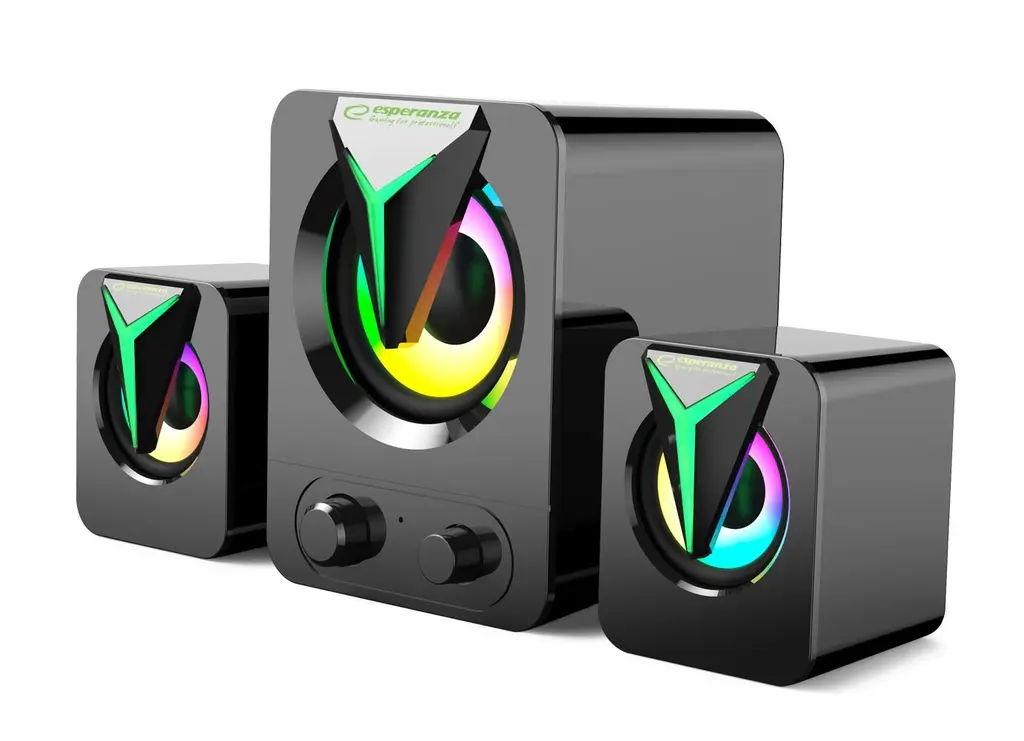 Enceintes soprano arc-en-ciel à LED USB 2.1