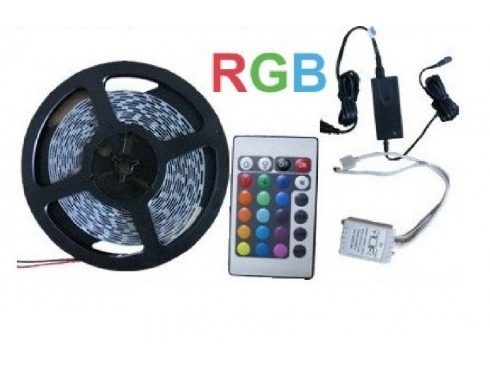 5 m multi-color RGB LED strip with remote control