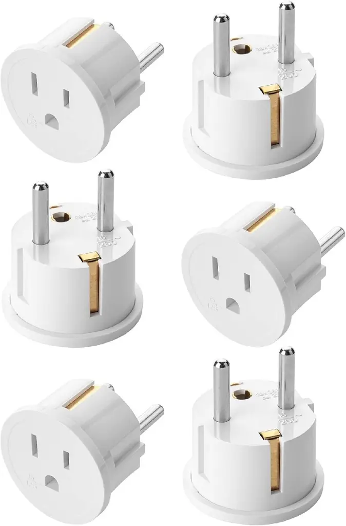 US to EU Plug Adapter with Earth