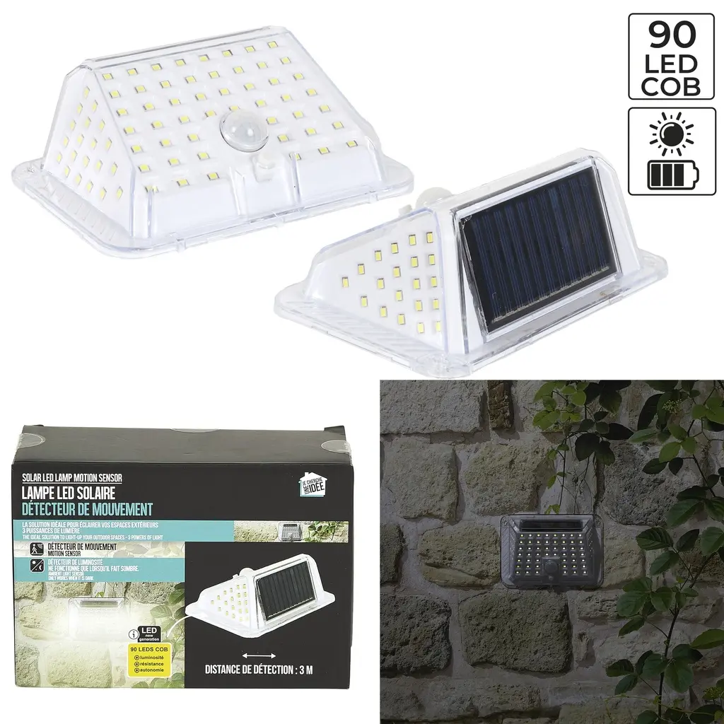 Luminaire solaire 90 leds cob