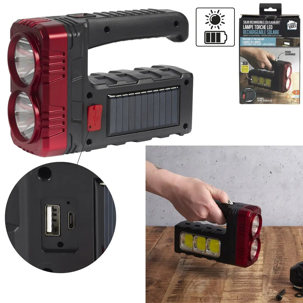 LED solar flashlight