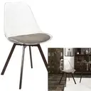 [HD0553 ZEN28] Chaise transparente coussin taupe