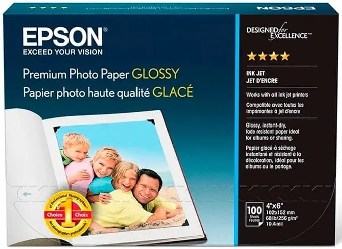 Epson Glossy Photo Paper 256g - 100 Sheets