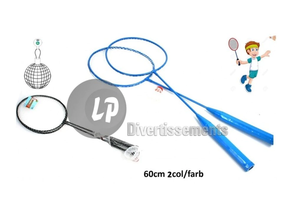 Badminton set – 2 rackets + 1 shuttlecock – Mix 60 cm