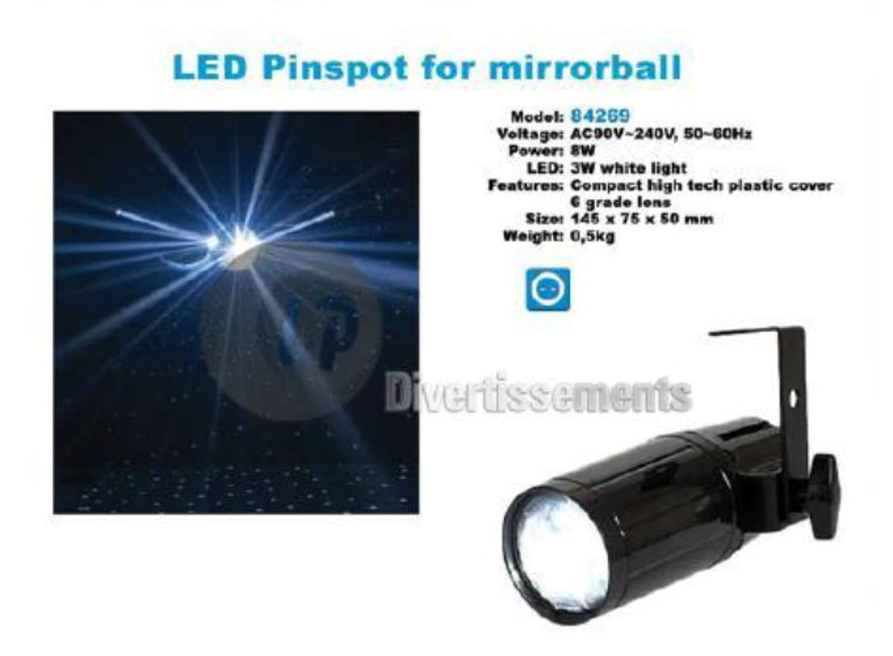 LED dot projector for disco ball