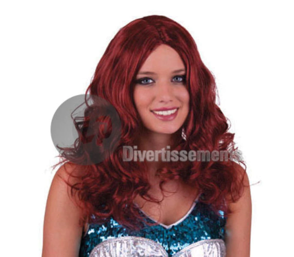Perruque cheveux longs sirène – rouge cuivré