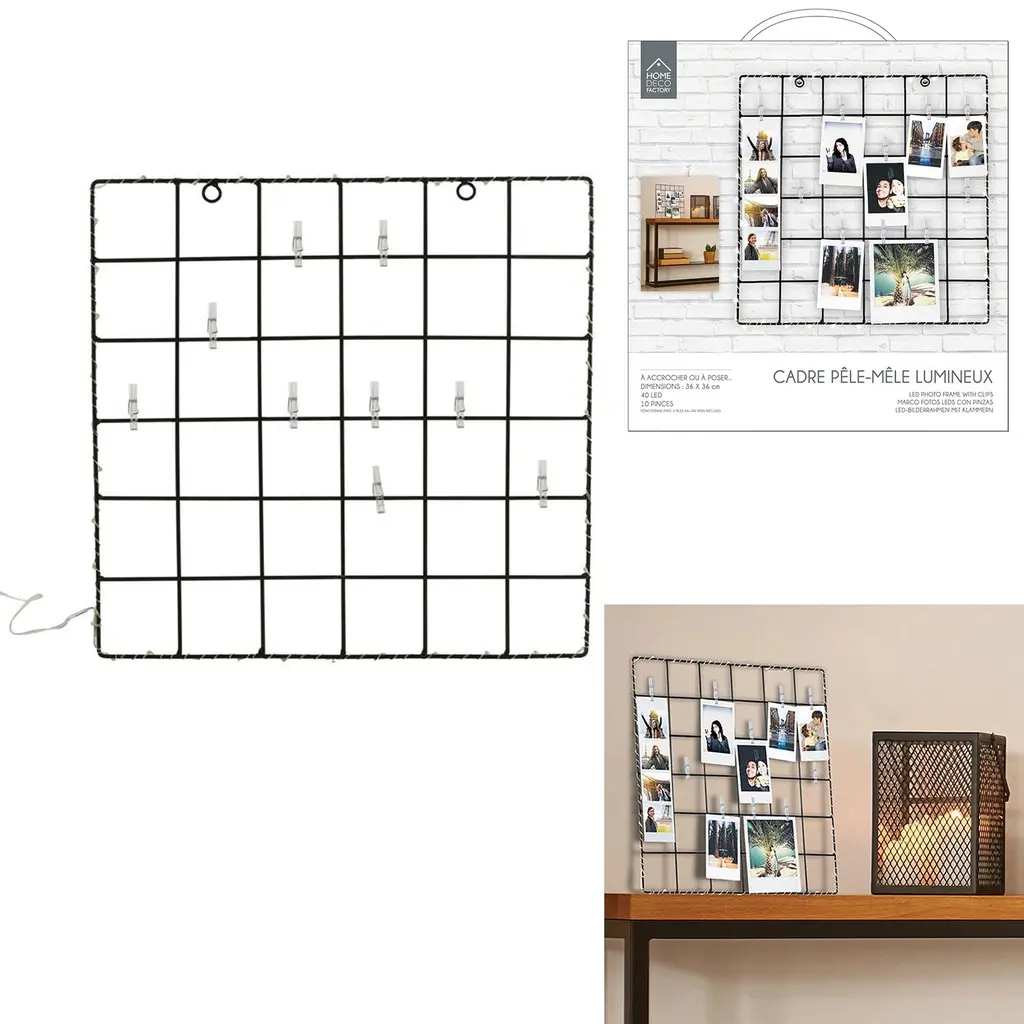 [LA9908 ZEN30] LED photo frame with clips